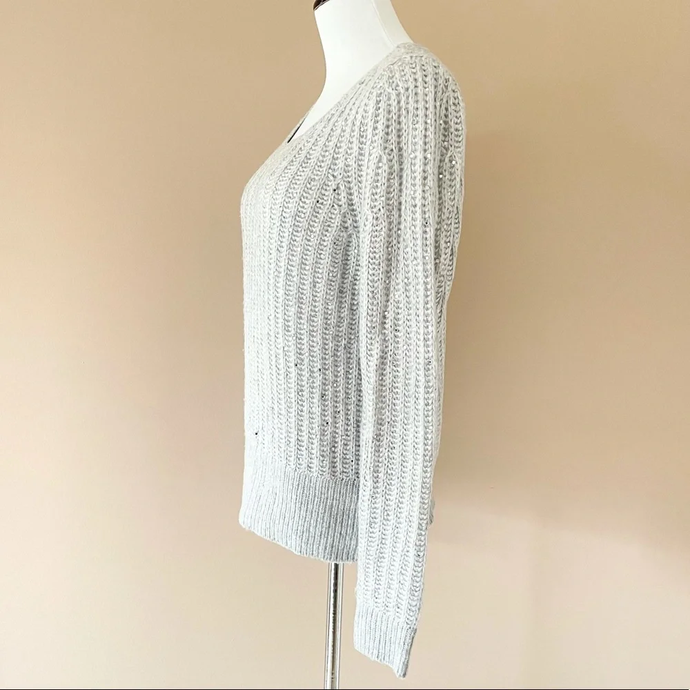 WHBM Sparkly Mirror Sequin Embellished Sweater - Picture 10 of 13